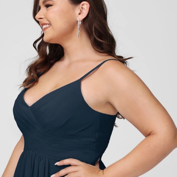 JJ’s House Navy Blue A-Line Chiffon Dress - Picture 7 of 8